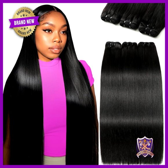 3 Bundles Straight Human Hair Extensions 20-24 Inch Brazilian Virgin Hair
